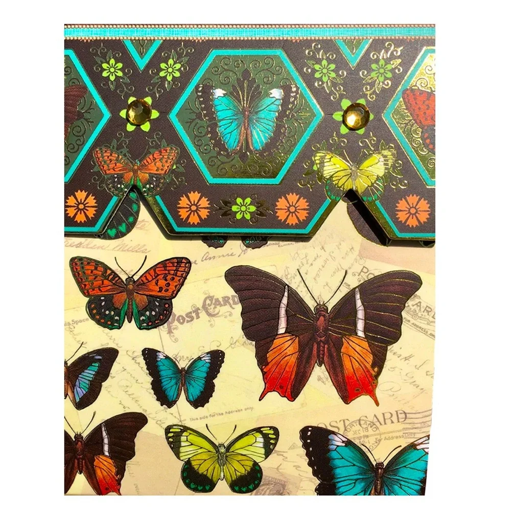 Punch Studio Butterfly Postcard Embellished Mini Pocket Notepad (93299)